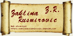 Žaklina Rusmirović vizit kartica